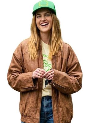 Chloe East Roommates 2026 Brown Leather Jacket