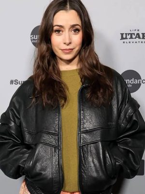 Cristin Milioti Buddy 2026 Black Leather Jacket