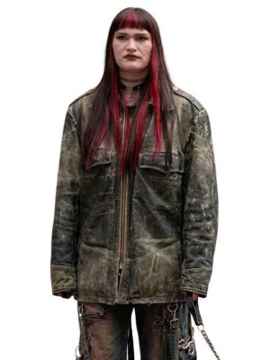 Ivy Wolk Roommates 2026 Distressed Leather Jacket