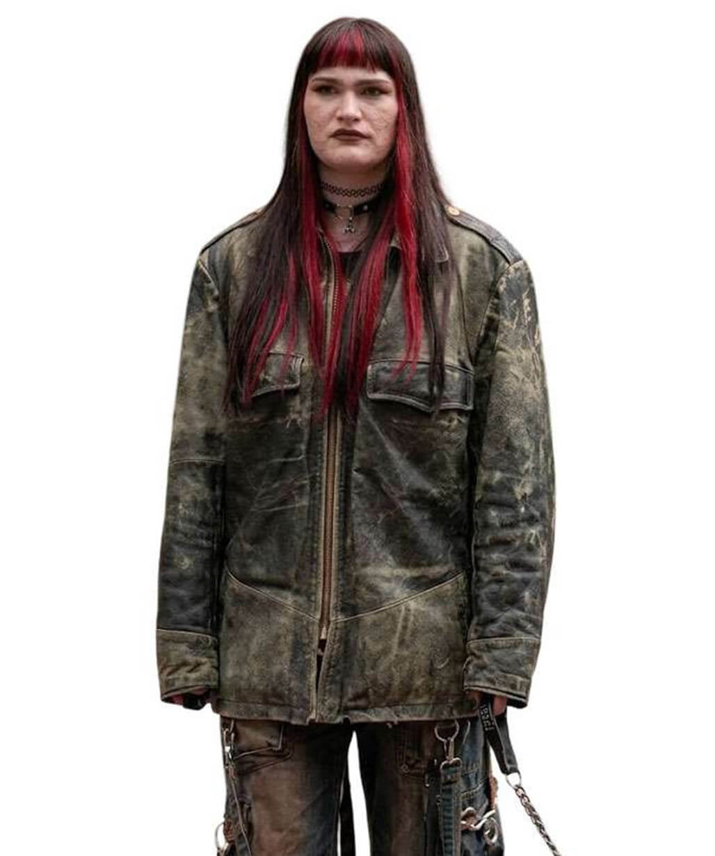 Ivy Wolk Roommates 2026 Distressed Leather Jacket