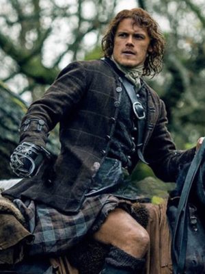 Jamie Fraser Outlander Sam Heughan Brown Wool Coat Jacket