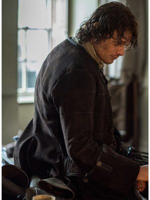 Jamie Fraser Outlander Sam Heughan Brown Wool Coat Jacket