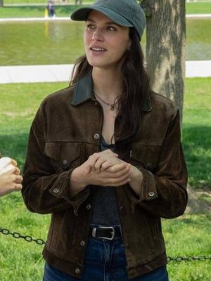 Jessica Brown Findlay Silo 2026 Suede Jacket