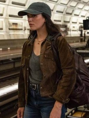 Jessica Brown Findlay Silo 2026 Suede Jacket