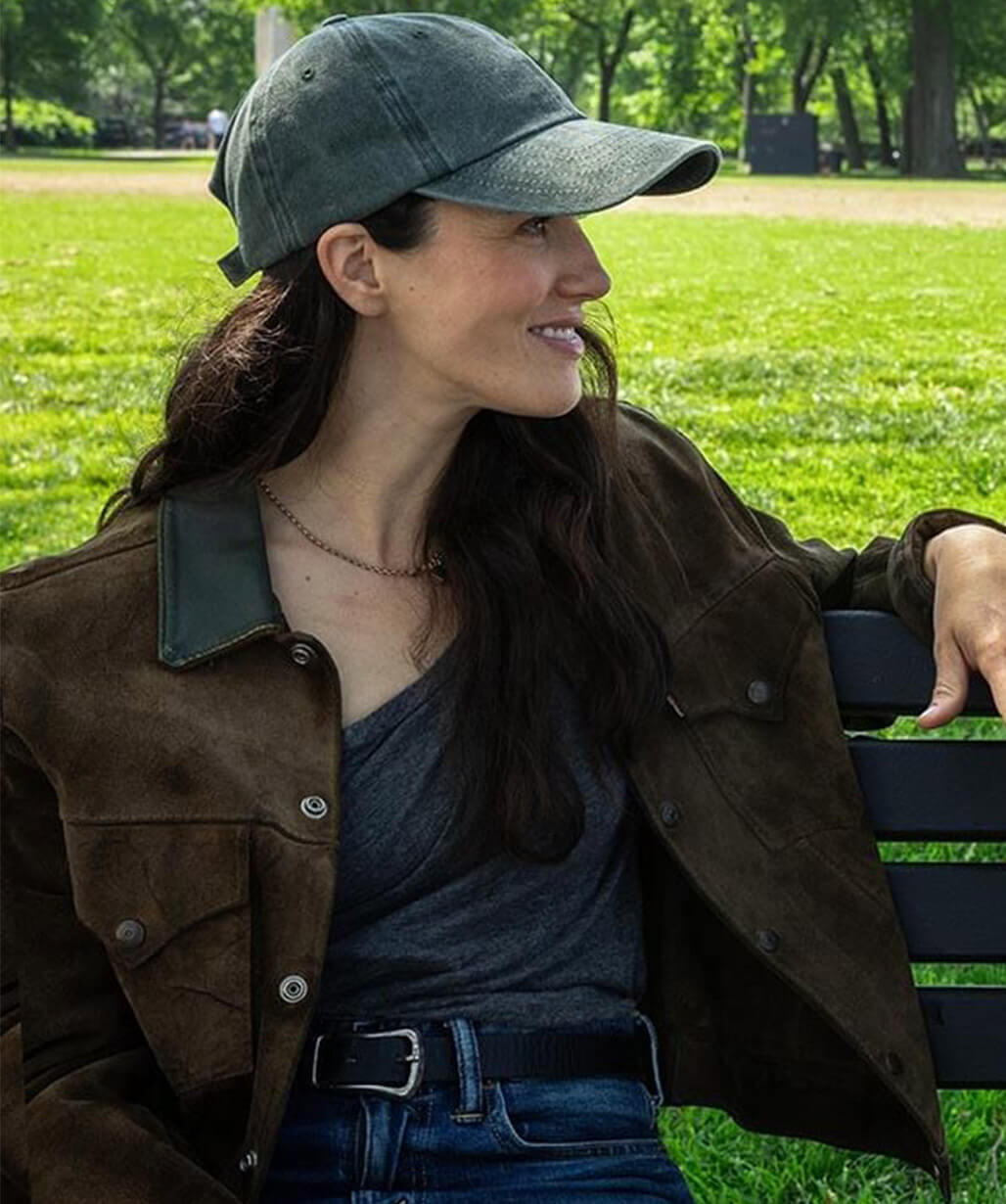 Jessica Brown Findlay Silo 2026 Suede Jacket