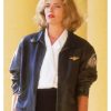 Kelly Mcgillis Top Gun Black Leather Jacket