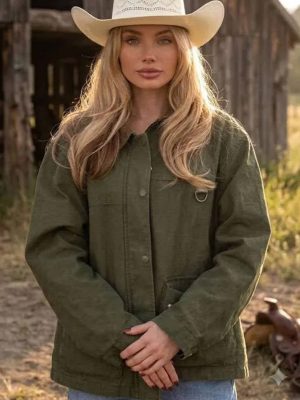Natalie Alyn Lind Dutton Ranch 2026 Green Jacket