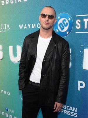 Nicholas Hoult Supergirl 2026 Black Leather Blazer