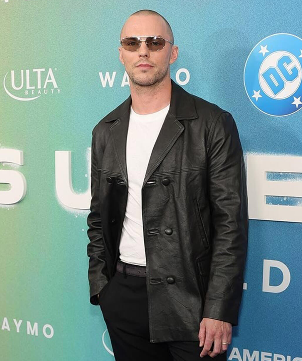 Nicholas Hoult Supergirl 2026 Black Leather Blazer