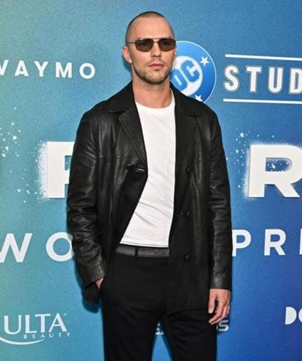 Nicholas Hoult Supergirl 2026 Black Leather Blazer