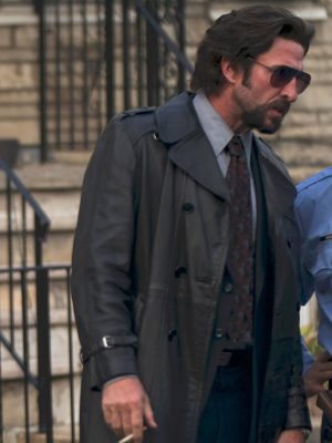 Pablo Schreiber Motor City 2026 Black Leather Coat