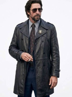 Pablo Schreiber Motor City 2026 Black Leather Coat