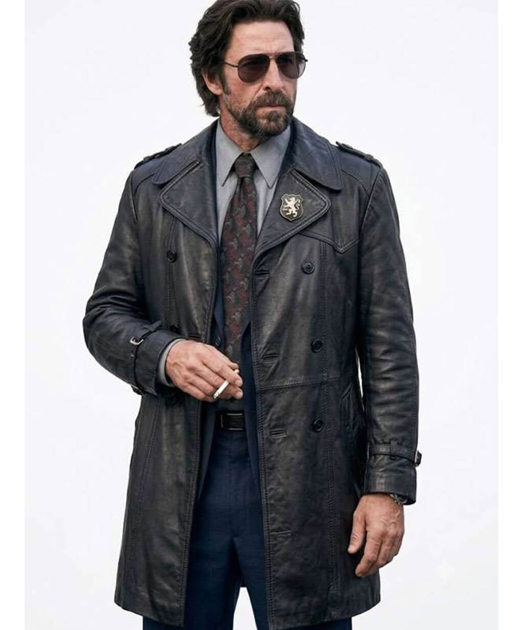 Pablo Schreiber Motor City 2026 Black Leather Coat
