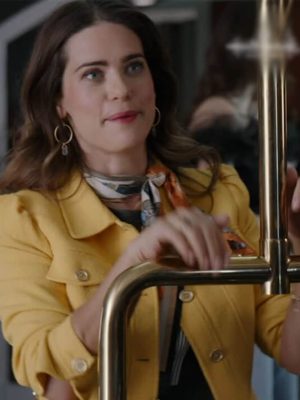 The Love Heist 2026 Lyndsy Fonseca Yellow Wool Jacket