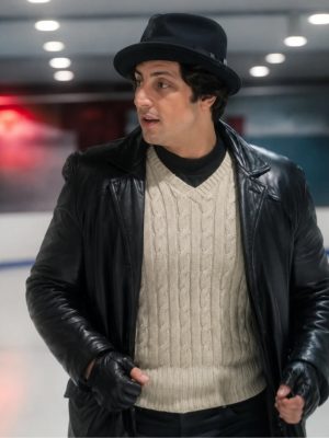 I Play Rocky 2026 Anthony Ippolito Black Leather Coat