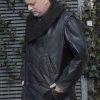 Uncle Fester Wednesday S03 Leather Shearling Coat