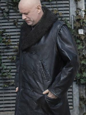 Uncle Fester Wednesday S03 Leather Shearling Coat