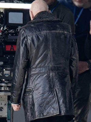 Uncle Fester Wednesday S03 Leather Shearling Coat