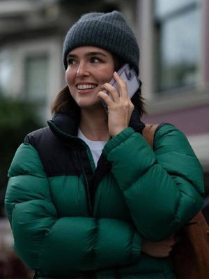 Zoey Deutch Voicemails For Isabelle 2026 Green Puffer Jacket