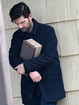 Adam Scott The Whisper Man 2026 Blue Wool Coat