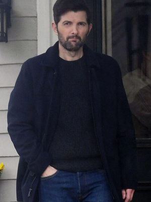 Adam Scott The Whisper Man 2026 Blue Wool Coat
