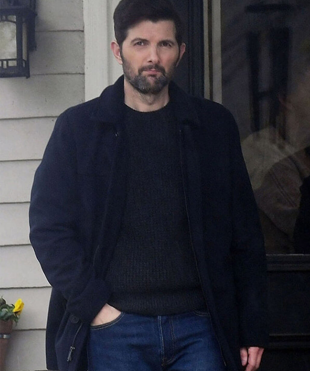 Adam Scott The Whisper Man 2026 Blue Wool Coat