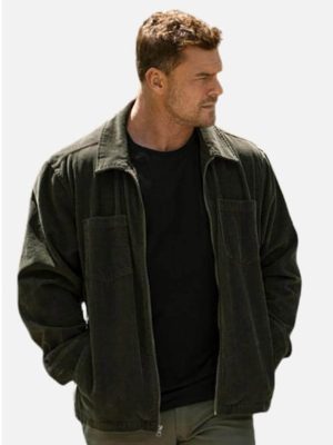 Alan Ritchson Reacher S04 Black Corduroy Jacket