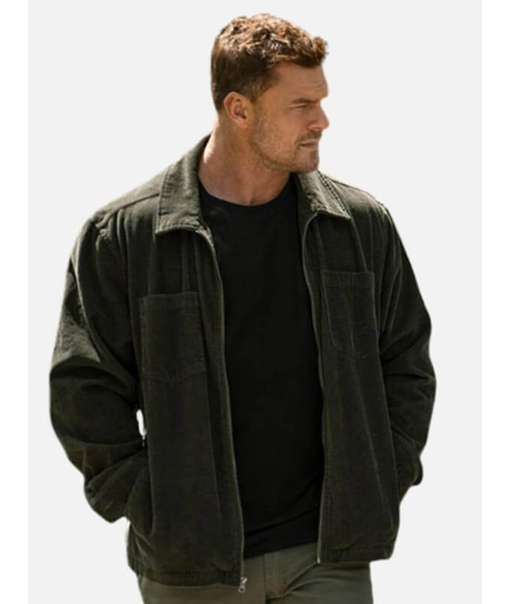 Alan Ritchson Reacher S04 Black Corduroy Jacket