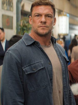 Alan Ritchson Reacher S04 Blue Cotton Jacket