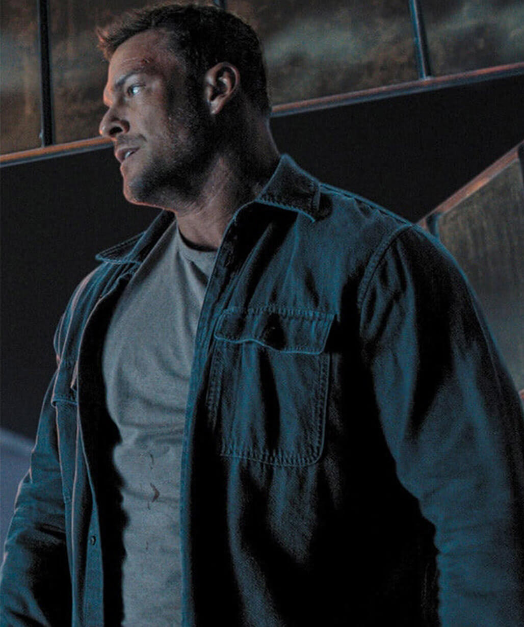 Alan Ritchson Reacher S04 Blue Cotton Jacket