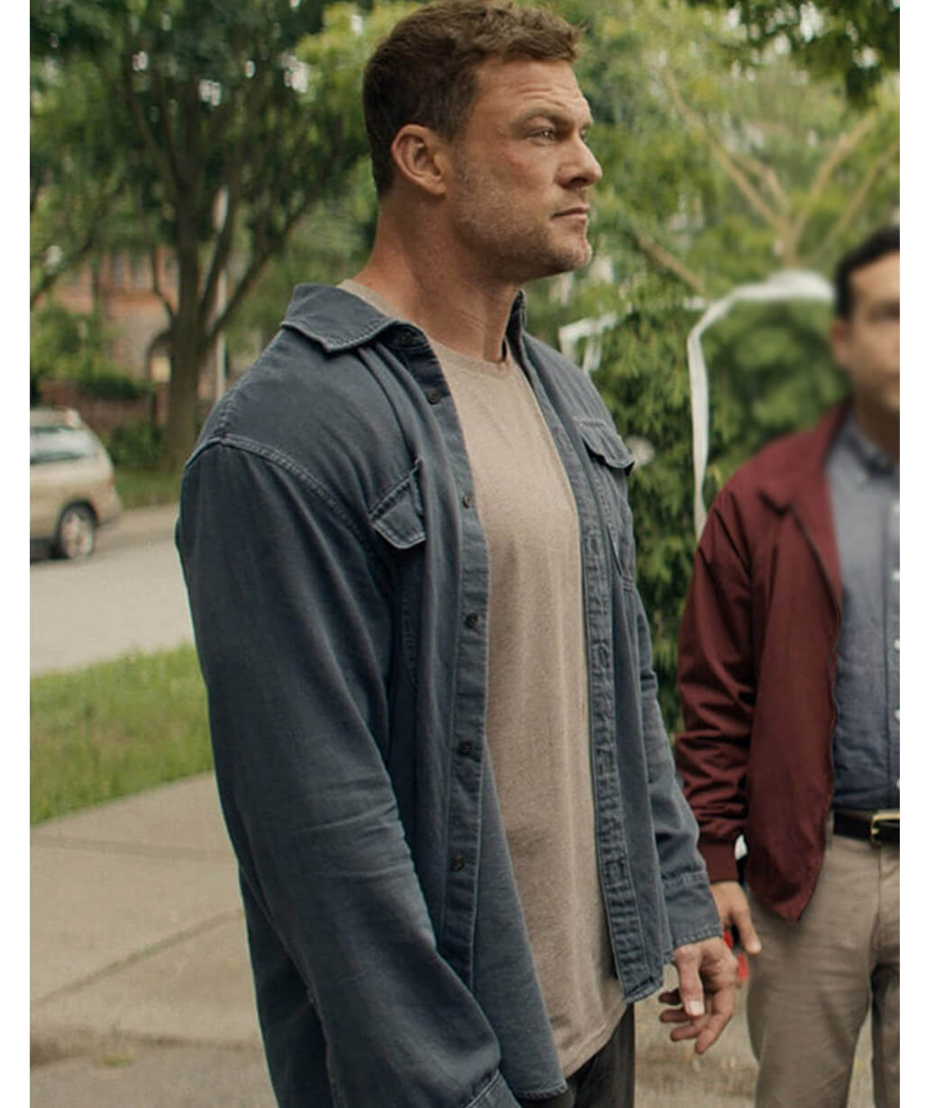 Alan Ritchson Reacher S04 Blue Cotton Jacket