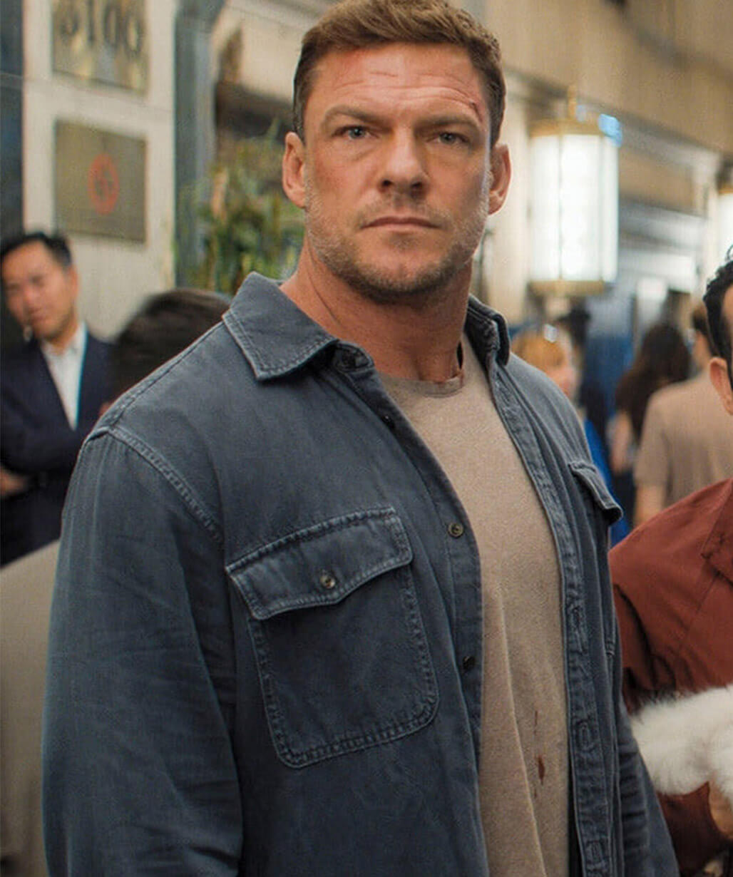 Alan Ritchson Reacher S04 Blue Cotton Jacket
