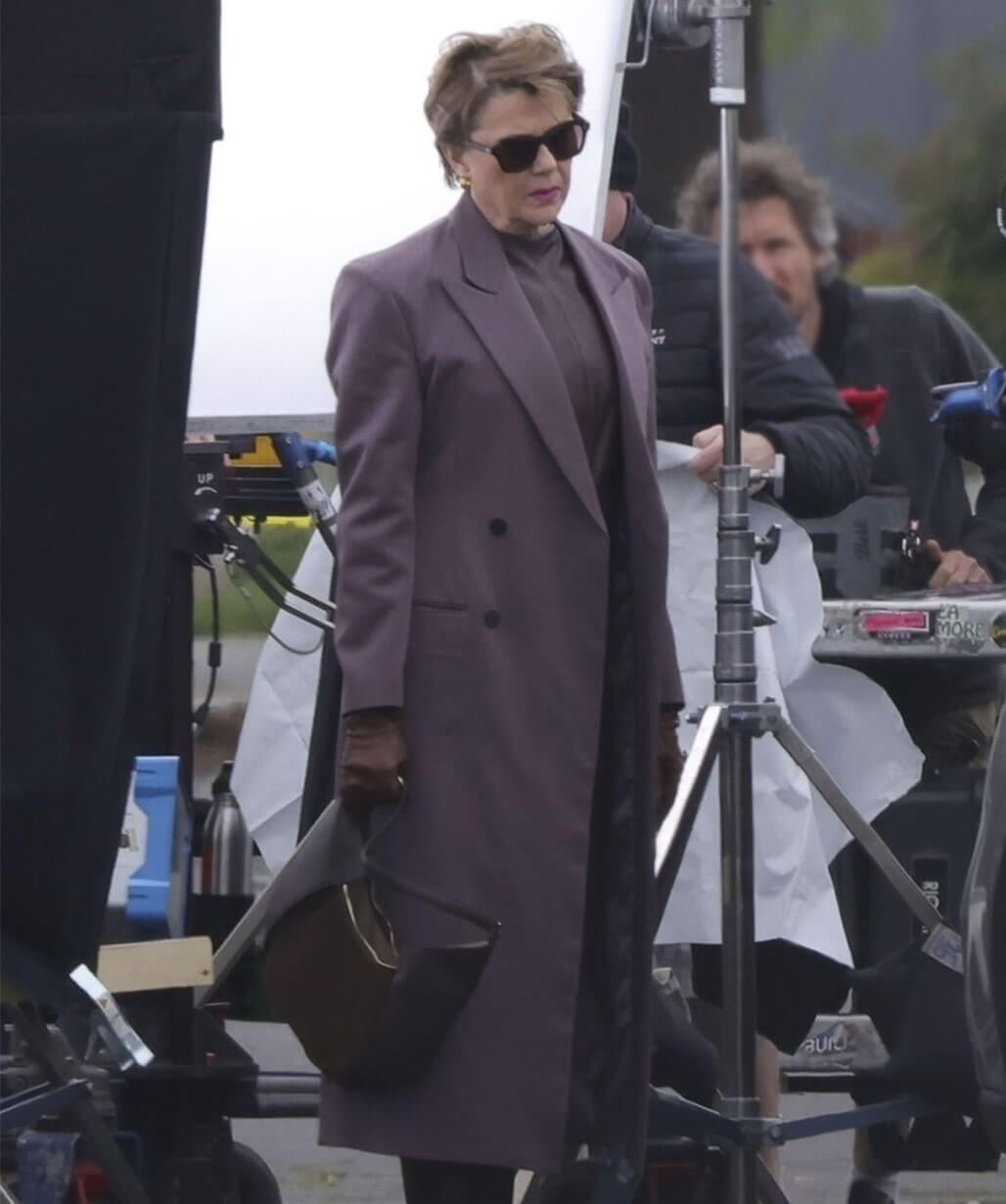 Annette Bening lucky 2026 Grey Coat