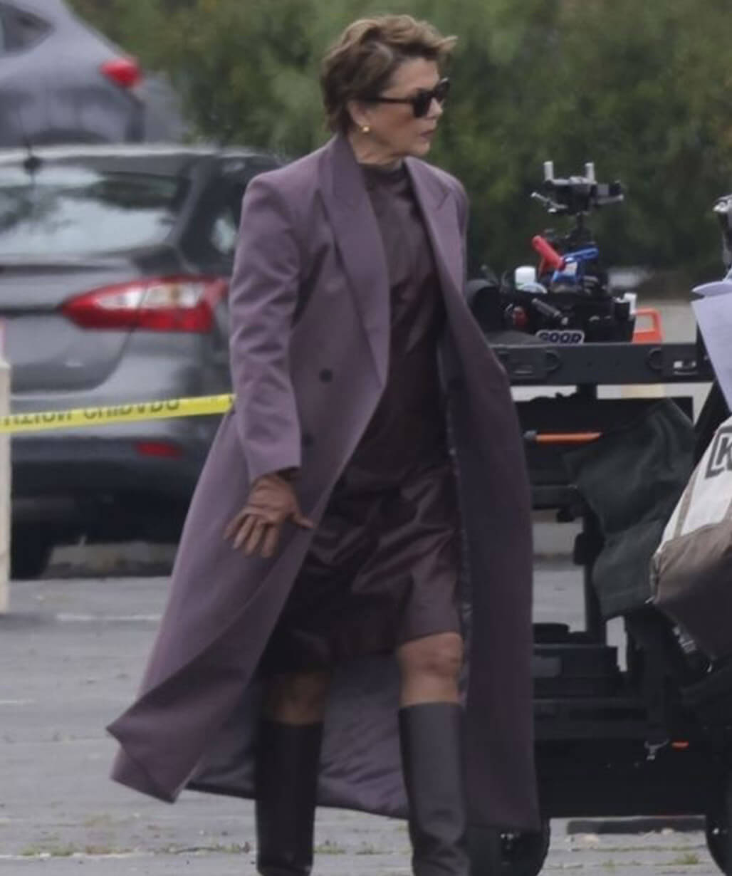 Annette Bening lucky 2026 Grey Coat
