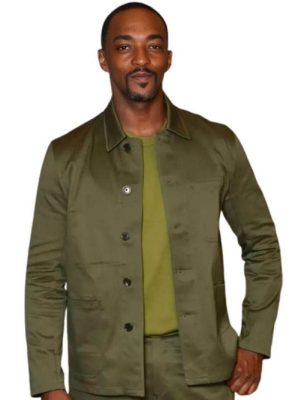 Anthony Mackie Green Satin Jacket