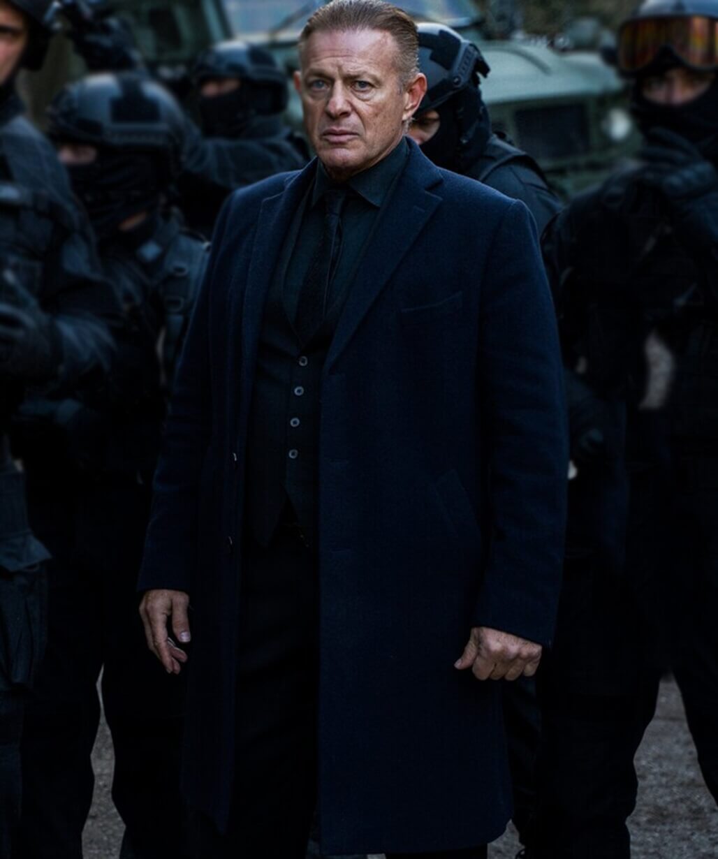 Citizen Vigilante 2026 Costas Mandylor Blue Wool Coat