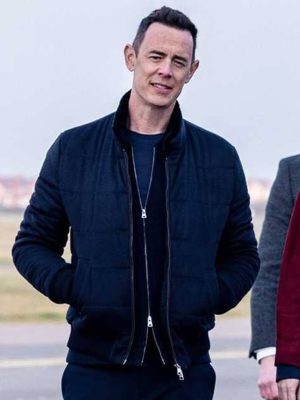 Colin Hanks Silo S03 Blue Bomber Jacket