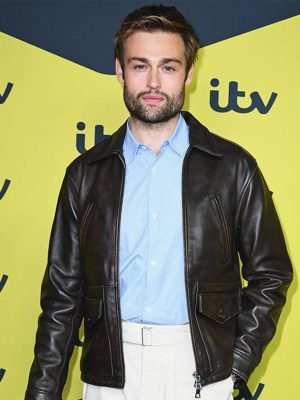 Douglas Booth The Blame 2026 Brown Leather Jacket