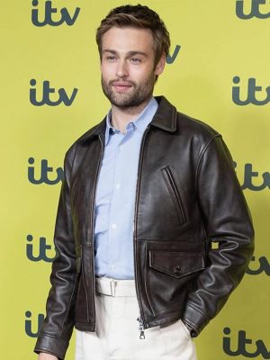 Douglas Booth The Blame 2026 Brown Leather Jacket