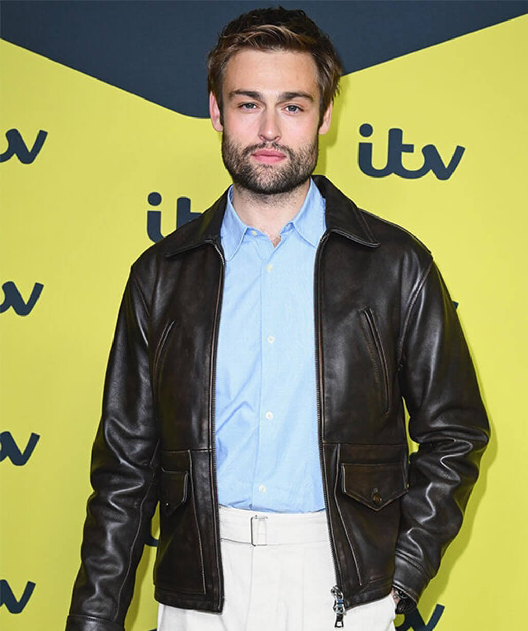 Douglas Booth The Blame 2026 Brown Leather Jacket