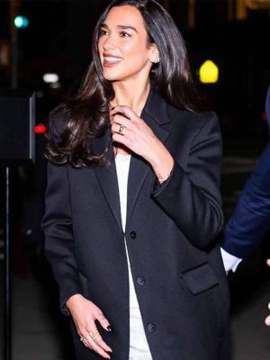 Dua Lipa NYC 2026 Black Long Coat