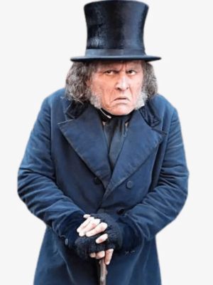 Ebenezer A Christmas Carol 2026 Johnny Deep Blue Wool Coat
