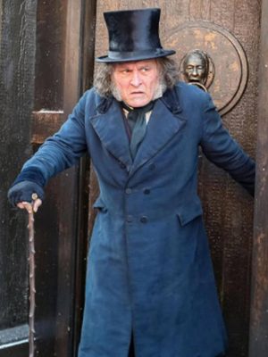 Ebenezer A Christmas Carol 2026 Johnny Deep Blue Wool Coat