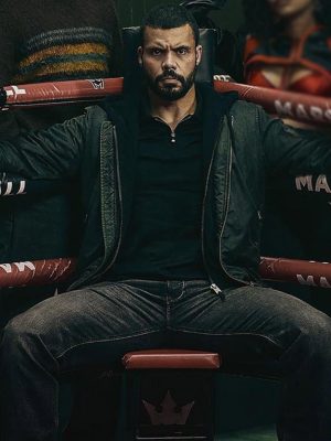 Fightland 2026 Howard Charles Black Bomber Jacket