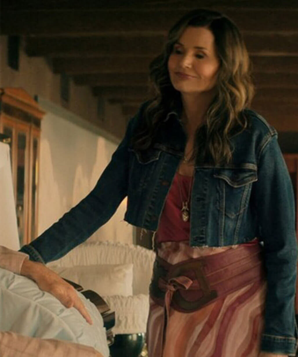 Geena Davis The Boroughs 2026 Blue Denim Jacket