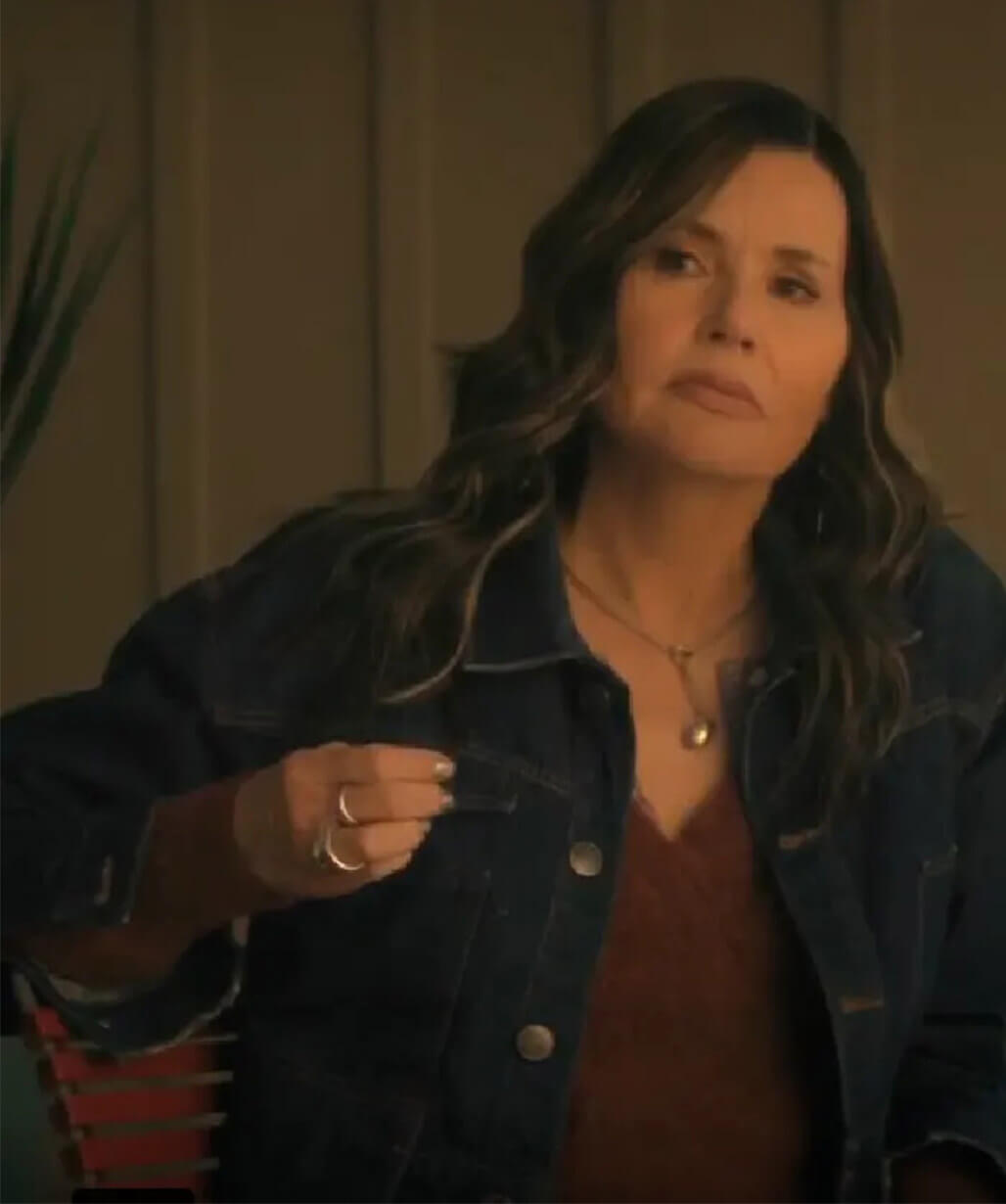 Geena Davis The Boroughs 2026 Blue Denim Jacket