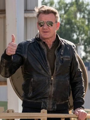 Gordon Ramsay Black Leather Jacket