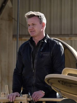 Gordon Ramsay Black Leather Jacket