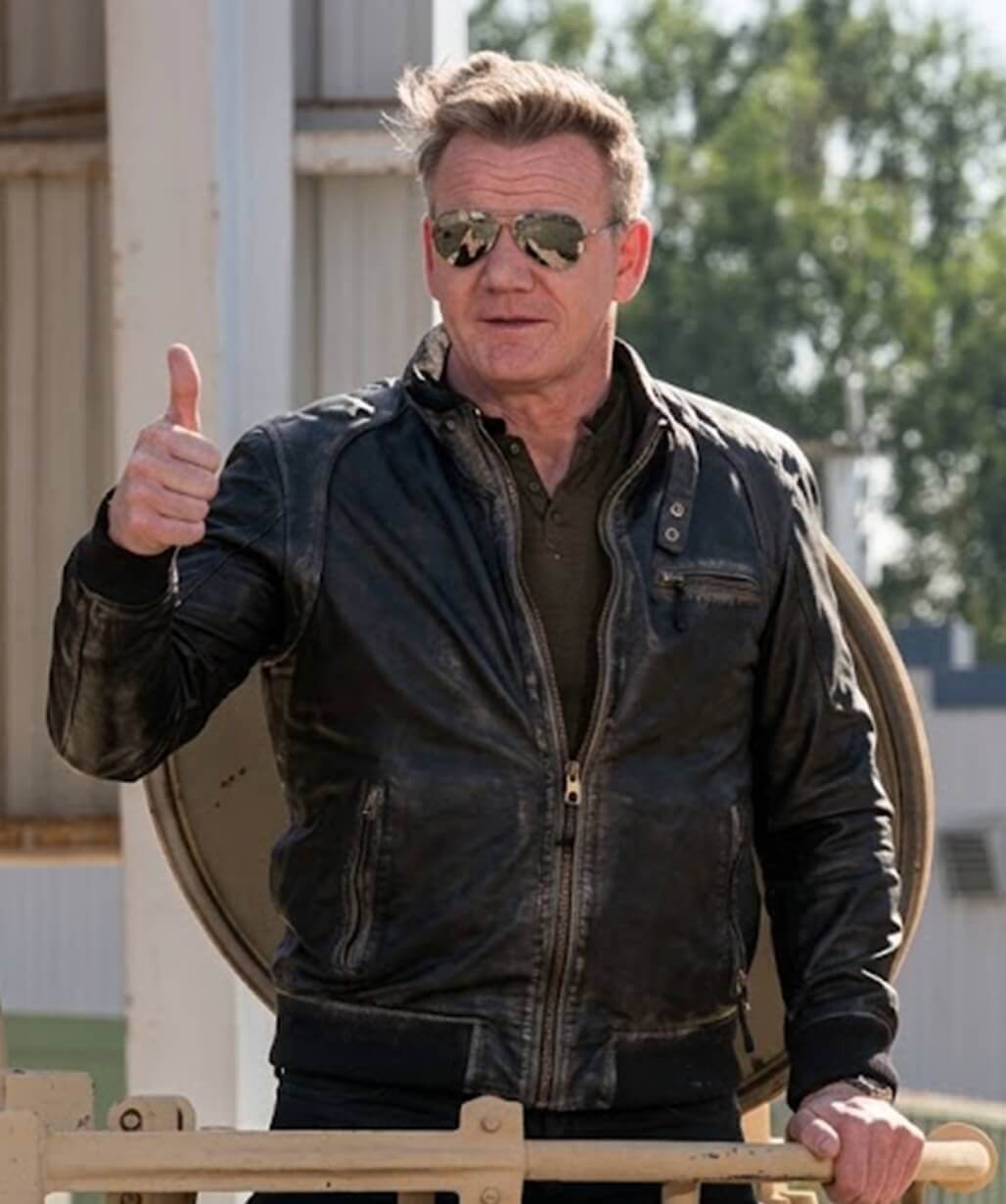Gordon Ramsay Black Leather Jacket