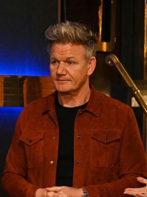 Gordon Ramsay Brown Suede Leather Jacket